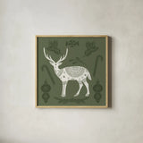 Holiday Form X by Anne Tavoletti. Shown in a natural wood glass frame for a timeless modern aesthetic. Available as an archival giclee rolled canvas, fine art paper, or poster print. SKU 95883a.