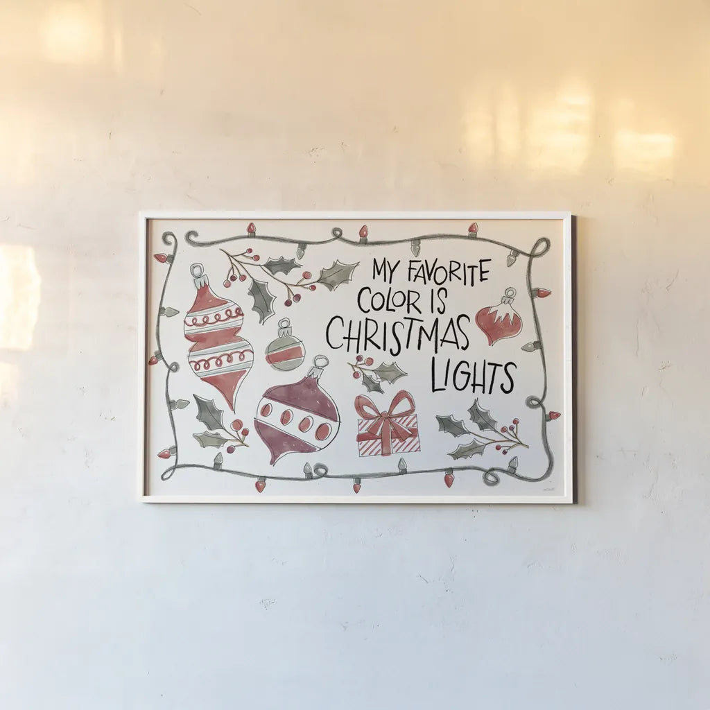 Holiday Fun I by Anne Tavoletti. shown as a paper print in a white frame. Available as a archival giclee rolled canvas, fine art paper, or poster print. SKU 84455i.