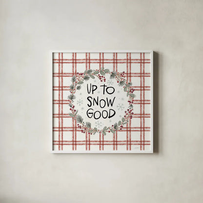 Holiday Fun IV by Anne Tavoletti. Shown in a crisp white glass frame for a clean and minimalist style. Available as an archival giclee rolled canvas, fine art paper, or poster print. SKU 84458a.