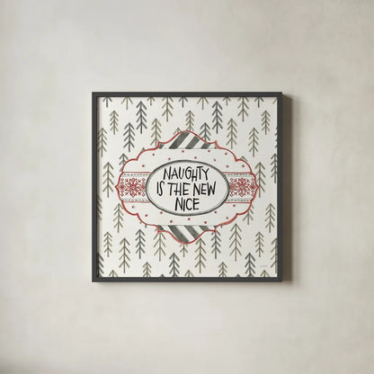 Holiday Fun V by Anne Tavoletti. Shown in a sleek black glass frame for a contemporary gallery look. Available as an archival giclee rolled canvas, fine art paper, or poster print. SKU 84459a.