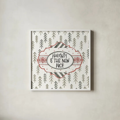 Holiday Fun V by Anne Tavoletti. Shown in a crisp white glass frame for a clean and minimalist style. Available as an archival giclee rolled canvas, fine art paper, or poster print. SKU 84459a.