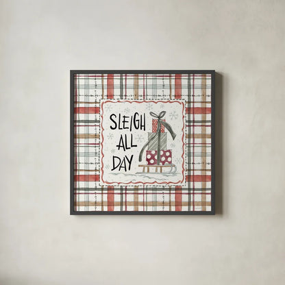 Holiday Fun VI by Anne Tavoletti. Shown in a sleek black glass frame for a contemporary gallery look. Available as an archival giclee rolled canvas, fine art paper, or poster print. SKU 84460a.