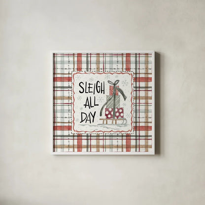 Holiday Fun VI by Anne Tavoletti. Shown in a crisp white glass frame for a clean and minimalist style. Available as an archival giclee rolled canvas, fine art paper, or poster print. SKU 84460a.