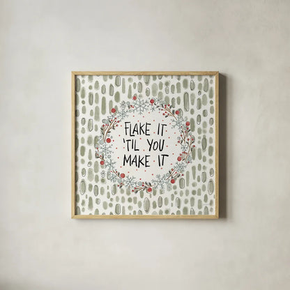 Holiday Fun VII by Anne Tavoletti. Shown in a natural wood glass frame for a timeless modern aesthetic. Available as an archival giclee rolled canvas, fine art paper, or poster print. SKU 84461a.