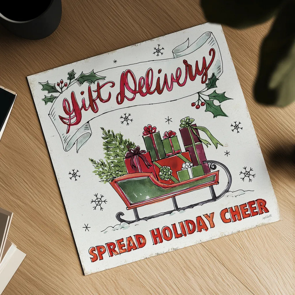 Holiday Season II by Anne Tavoletti. Shown as a detailed flat fine art print, highlighting archival giclee quality. Available as an archival giclee rolled canvas, fine art paper, or poster print. SKU 66501a.