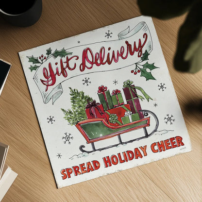 Holiday Season II by Anne Tavoletti. Shown as a detailed flat fine art print, highlighting archival giclee quality. Available as an archival giclee rolled canvas, fine art paper, or poster print. SKU 66501a.