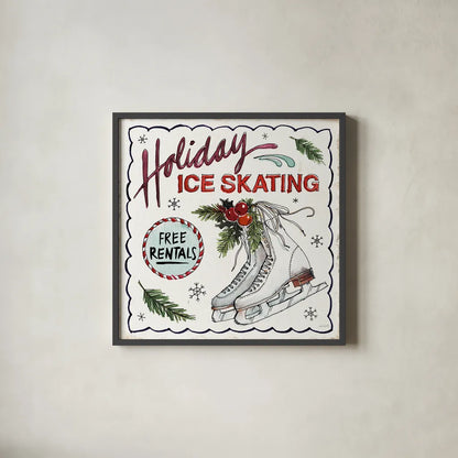 Holiday Season III by Anne Tavoletti. Shown in a sleek black glass frame for a contemporary gallery look. Available as an archival giclee rolled canvas, fine art paper, or poster print. SKU 66502a.