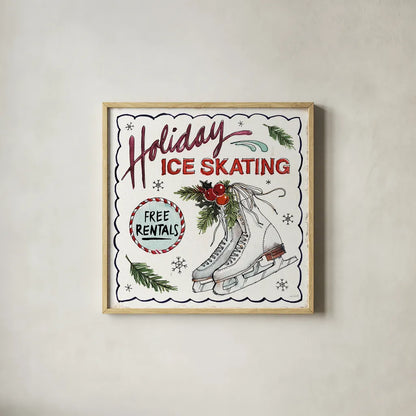 Holiday Season III by Anne Tavoletti. Shown in a natural wood glass frame for a timeless modern aesthetic. Available as an archival giclee rolled canvas, fine art paper, or poster print. SKU 66502a.