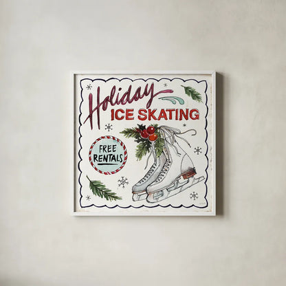 Holiday Season III by Anne Tavoletti. Shown in a crisp white glass frame for a clean and minimalist style. Available as an archival giclee rolled canvas, fine art paper, or poster print. SKU 66502a.