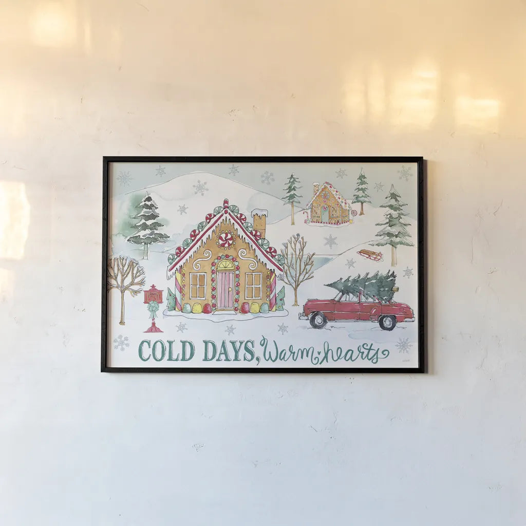 Holiday Trimmings I by Anne Tavoletti. shown as a paper print in a black flame. Available as a archival giclee rolled canvas, fine art paper, or poster print. SKU 78088i.