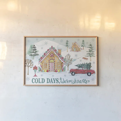 Holiday Trimmings I by Anne Tavoletti. shown as a paper print in a natural frame. Available as a archival giclee rolled canvas, fine art paper, or poster print. SKU 78088i.