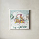Holiday Trimmings II by Anne Tavoletti. Shown in a sleek black glass frame for a contemporary gallery look. Available as an archival giclee rolled canvas, fine art paper, or poster print. SKU 78089a.