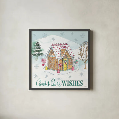 Holiday Trimmings II by Anne Tavoletti. Shown in a sleek black glass frame for a contemporary gallery look. Available as an archival giclee rolled canvas, fine art paper, or poster print. SKU 78089a.