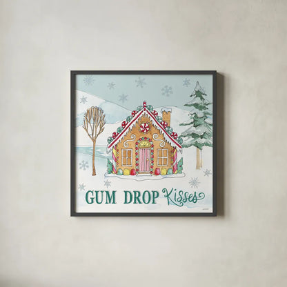 Holiday Trimmings III by Anne Tavoletti. Shown in a sleek black glass frame for a contemporary gallery look. Available as an archival giclee rolled canvas, fine art paper, or poster print. SKU 78090a.