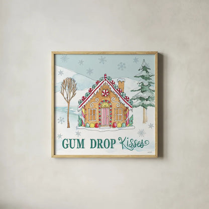 Holiday Trimmings III by Anne Tavoletti. Shown in a natural wood glass frame for a timeless modern aesthetic. Available as an archival giclee rolled canvas, fine art paper, or poster print. SKU 78090a.