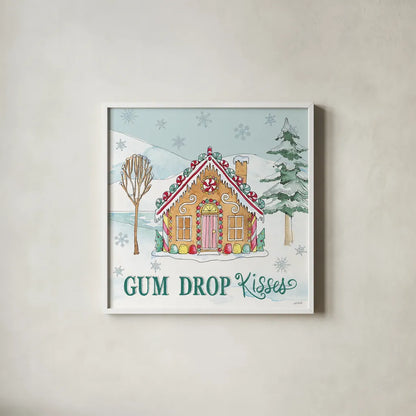 Holiday Trimmings III by Anne Tavoletti. Shown in a crisp white glass frame for a clean and minimalist style. Available as an archival giclee rolled canvas, fine art paper, or poster print. SKU 78090a.