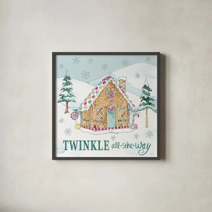 Holiday Trimmings IV by Anne Tavoletti. Shown in a sleek black glass frame for a contemporary gallery look. Available as an archival giclee rolled canvas, fine art paper, or poster print. SKU 78091a.