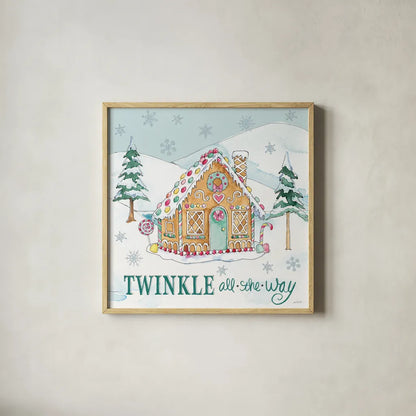 Holiday Trimmings IV by Anne Tavoletti. Shown in a natural wood glass frame for a timeless modern aesthetic. Available as an archival giclee rolled canvas, fine art paper, or poster print. SKU 78091a.