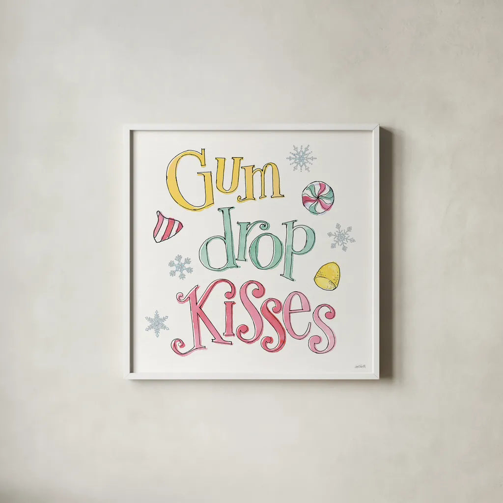 Holiday Trimmings IX by Anne Tavoletti. Shown in a crisp white glass frame for a clean and minimalist style. Available as an archival giclee rolled canvas, fine art paper, or poster print. SKU 78096a.