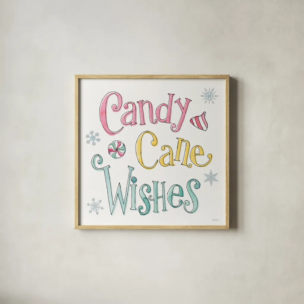 Holiday Trimmings VIII by Anne Tavoletti. Shown in a natural wood glass frame for a timeless modern aesthetic. Available as an archival giclee rolled canvas, fine art paper, or poster print. SKU 78095a.