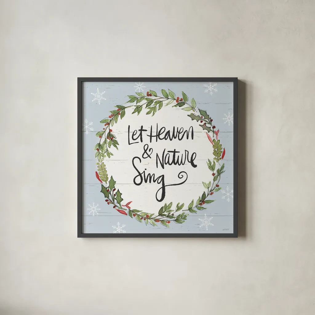 Holiday Vignette VII by Anne Tavoletti. Shown in a sleek black glass frame for a contemporary gallery look. Available as an archival giclee rolled canvas, fine art paper, or poster print. SKU 76508a.