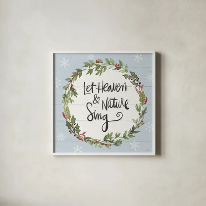 Holiday Vignette VII by Anne Tavoletti. Shown in a crisp white glass frame for a clean and minimalist style. Available as an archival giclee rolled canvas, fine art paper, or poster print. SKU 76508a.