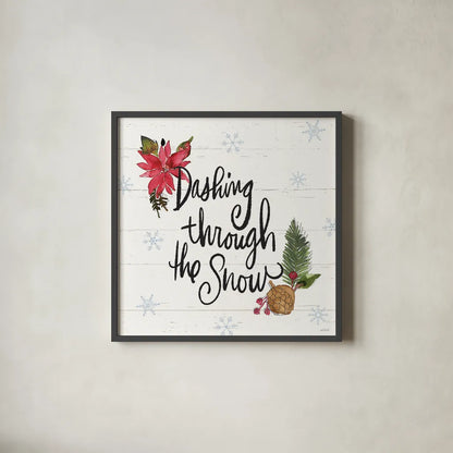 Holiday Vignette VIII by Anne Tavoletti. Shown in a sleek black glass frame for a contemporary gallery look. Available as an archival giclee rolled canvas, fine art paper, or poster print. SKU 76509a.