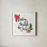 Holiday Vignette VIII by Anne Tavoletti. Shown in a crisp white glass frame for a clean and minimalist style. Available as an archival giclee rolled canvas, fine art paper, or poster print. SKU 76509a.