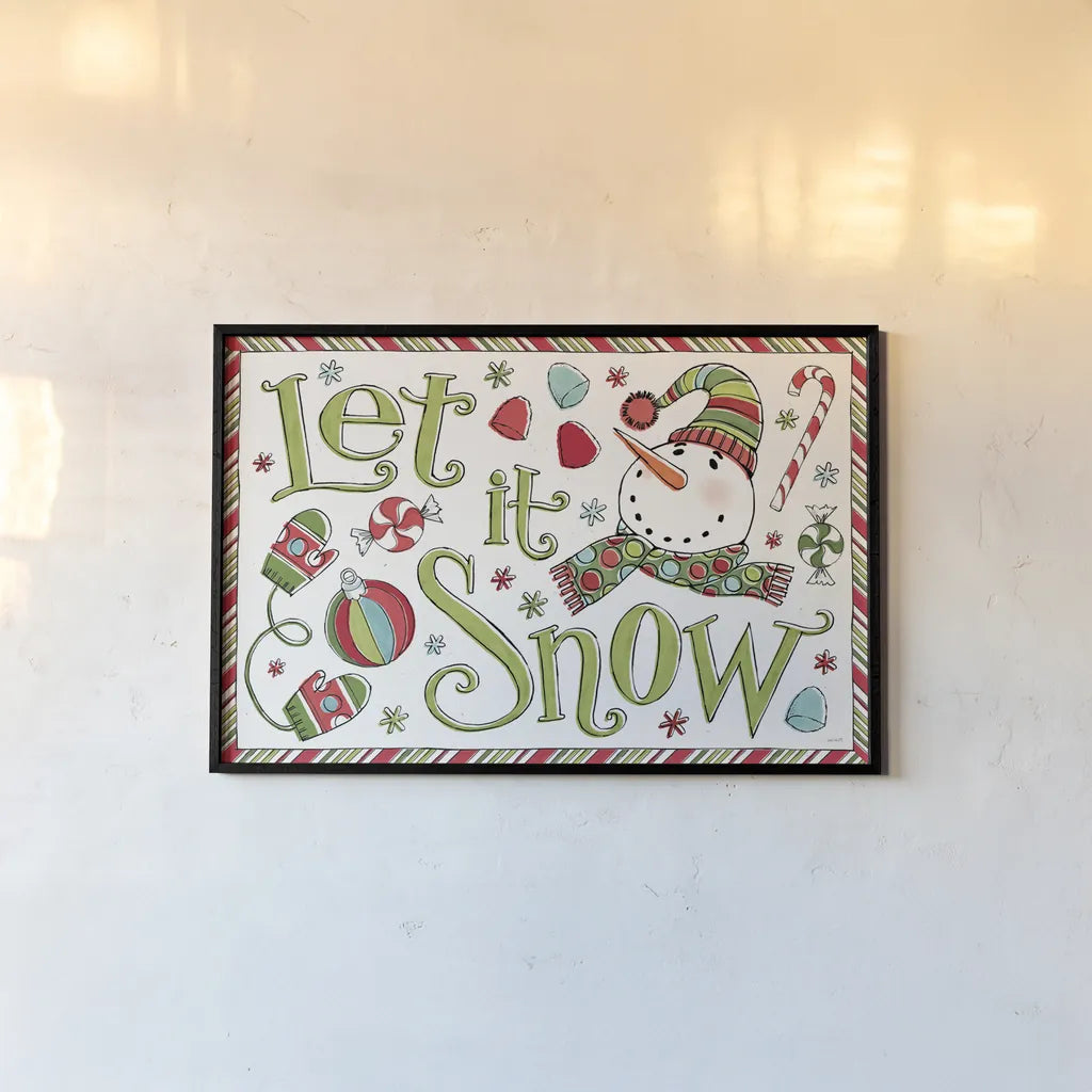 Holiday Whimsy I by Anne Tavoletti. shown as a paper print in a black flame. Available as a archival giclee rolled canvas, fine art paper, or poster print. SKU 77278i.