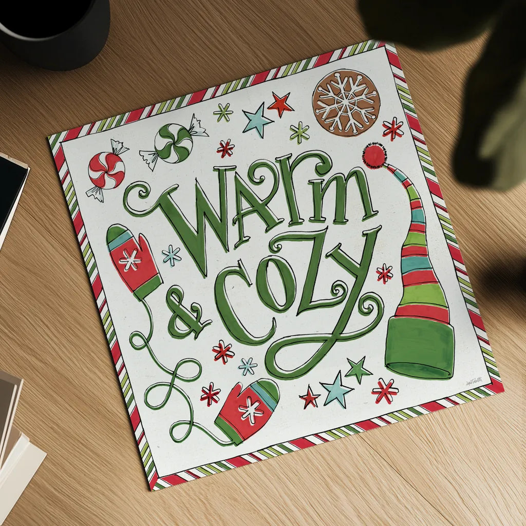 Holiday Whimsy II by Anne Tavoletti. Shown as a detailed flat fine art print, highlighting archival giclee quality. Available as an archival giclee rolled canvas, fine art paper, or poster print. SKU 77279a.