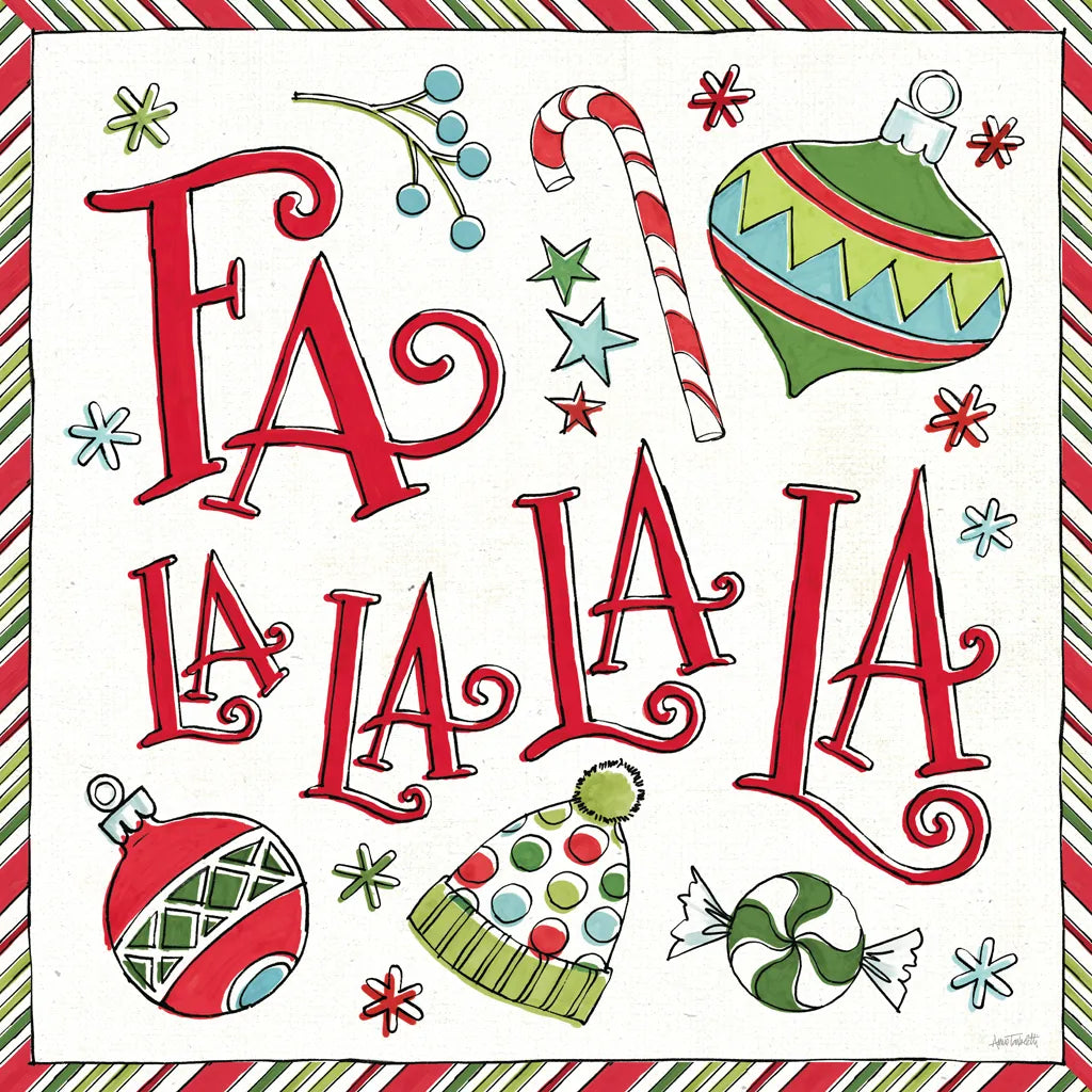 Holiday Whimsy III by Anne Tavoletti. SKU 77280a. Archival Giclee Fine art print for wall decor.