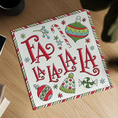 Holiday Whimsy III by Anne Tavoletti. Shown as a detailed flat fine art print, highlighting archival giclee quality. Available as an archival giclee rolled canvas, fine art paper, or poster print. SKU 77280a.