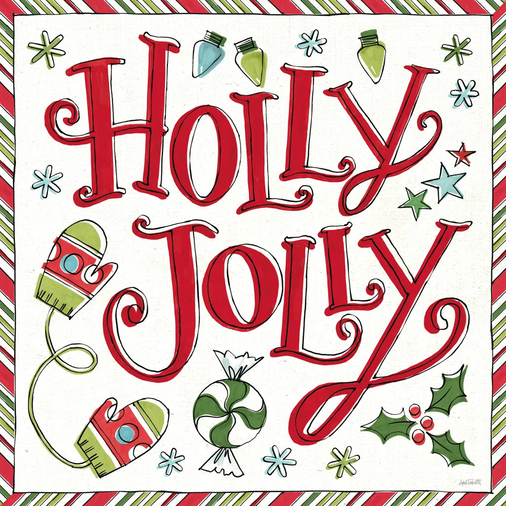 Holiday Whimsy IV by Anne Tavoletti. SKU 77281a. Archival Giclee Fine art print for wall decor.