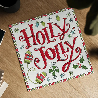 Holiday Whimsy IV by Anne Tavoletti. Shown as a detailed flat fine art print, highlighting archival giclee quality. Available as an archival giclee rolled canvas, fine art paper, or poster print. SKU 77281a.