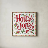 Holiday Whimsy IV by Anne Tavoletti. Shown in a natural wood glass frame for a timeless modern aesthetic. Available as an archival giclee rolled canvas, fine art paper, or poster print. SKU 77281a.