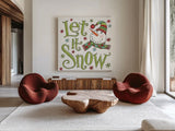 Holiday Whimsy VII by Anne Tavoletti. Shown as extra-large giant wall art in a modern living room. Available as an archival giclee rolled canvas, fine art paper, or poster print. SKU 77284a.