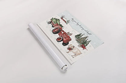 Holiday on the Farm I Farmy and Bright by Anne Tavoletti. shown as a rolled paper print. Available as archival giclee rolled canvas, fine art paper, or poster print. SKU 38397i.