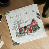 Holiday on the Farm IV by Anne Tavoletti. Shown as a detailed flat fine art print, highlighting archival giclee quality. Available as an archival giclee rolled canvas, fine art paper, or poster print. SKU 37274a.