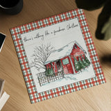 Holiday on the Farm IV Plaid by Anne Tavoletti. Shown as a detailed flat fine art print, highlighting archival giclee quality. Available as an archival giclee rolled canvas, fine art paper, or poster print. SKU 38393a.