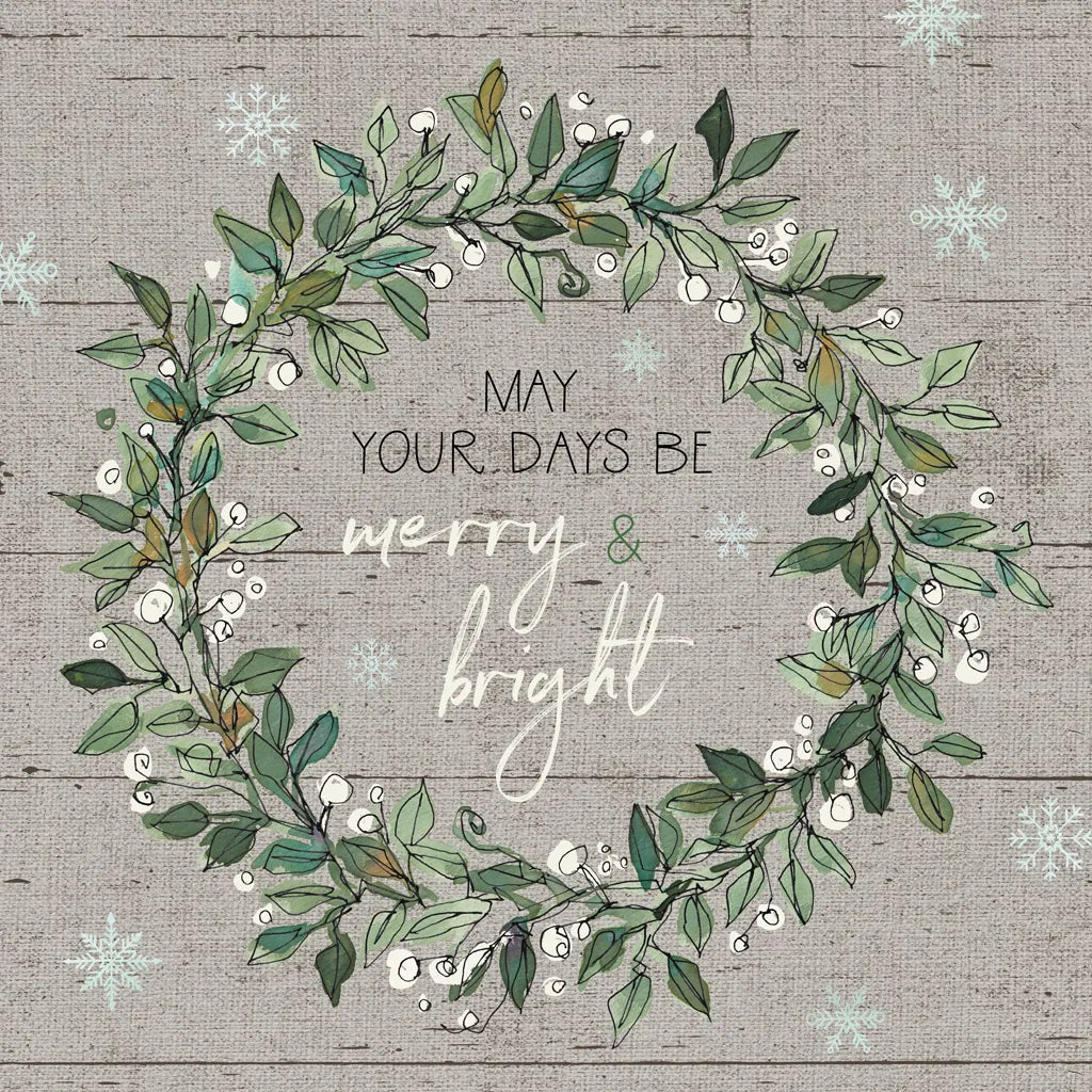Holiday on the Farm IX - Merry and Bright by Anne Tavoletti. SKU 57867a. Archival Giclee Fine art print for wall decor.