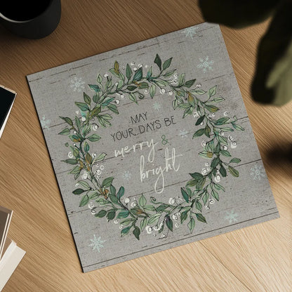 Holiday on the Farm IX - Merry and Bright by Anne Tavoletti. Shown as a detailed flat fine art print, highlighting archival giclee quality. Available as an archival giclee rolled canvas, fine art paper, or poster print. SKU 57867a.