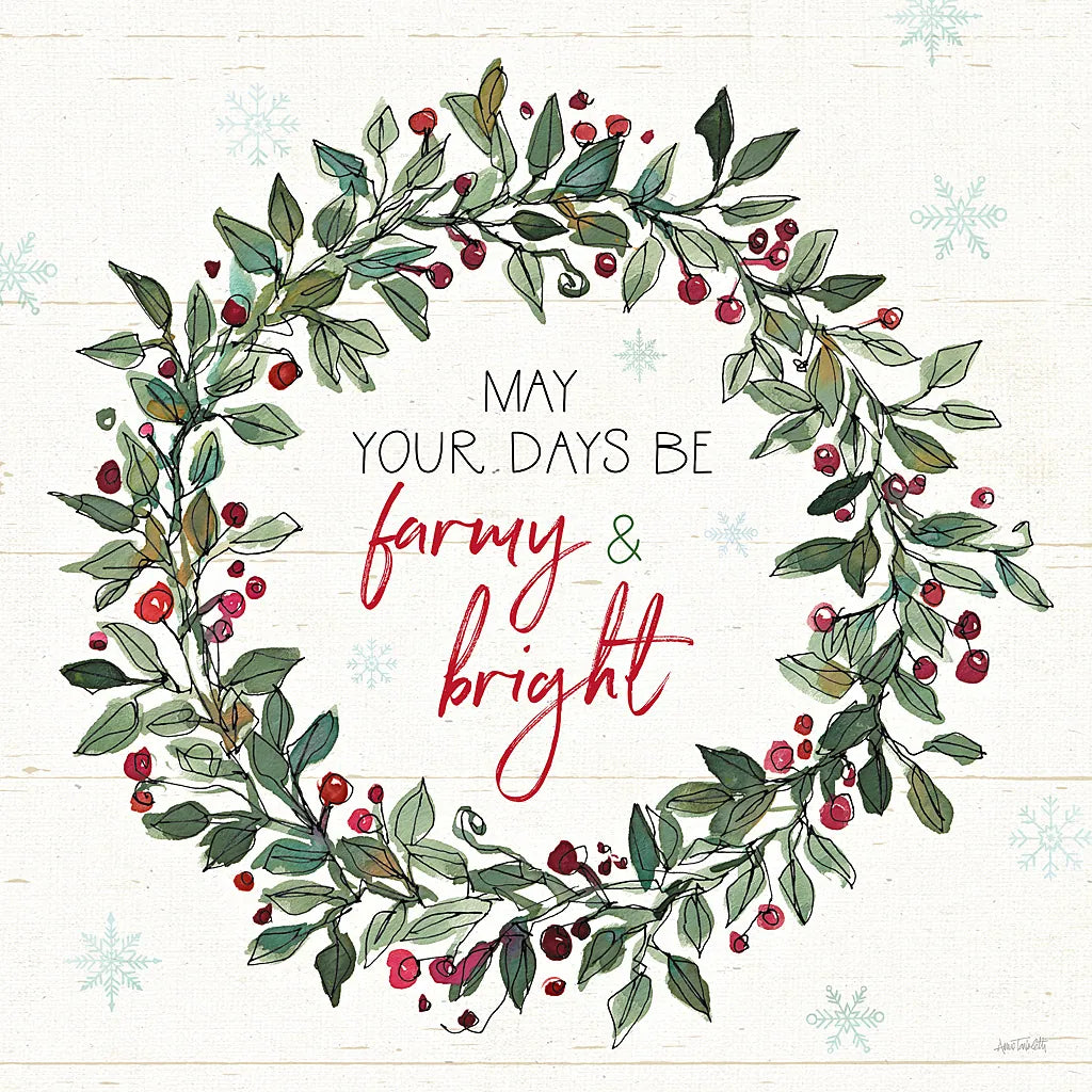 Holiday on the Farm IX by Anne Tavoletti. SKU 37279a. Archival Giclee Fine art print for wall decor.