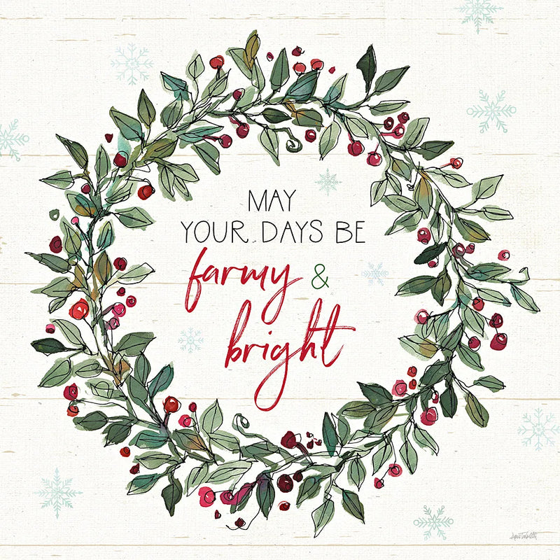 Holiday on the Farm IX by Anne Tavoletti. SKU 37279a. Archival Giclee Fine art print for wall decor.