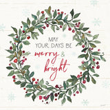Holiday on the Farm IX Merry and Bright by Anne Tavoletti. SKU 47421a. Archival Giclee Fine art print for wall decor.