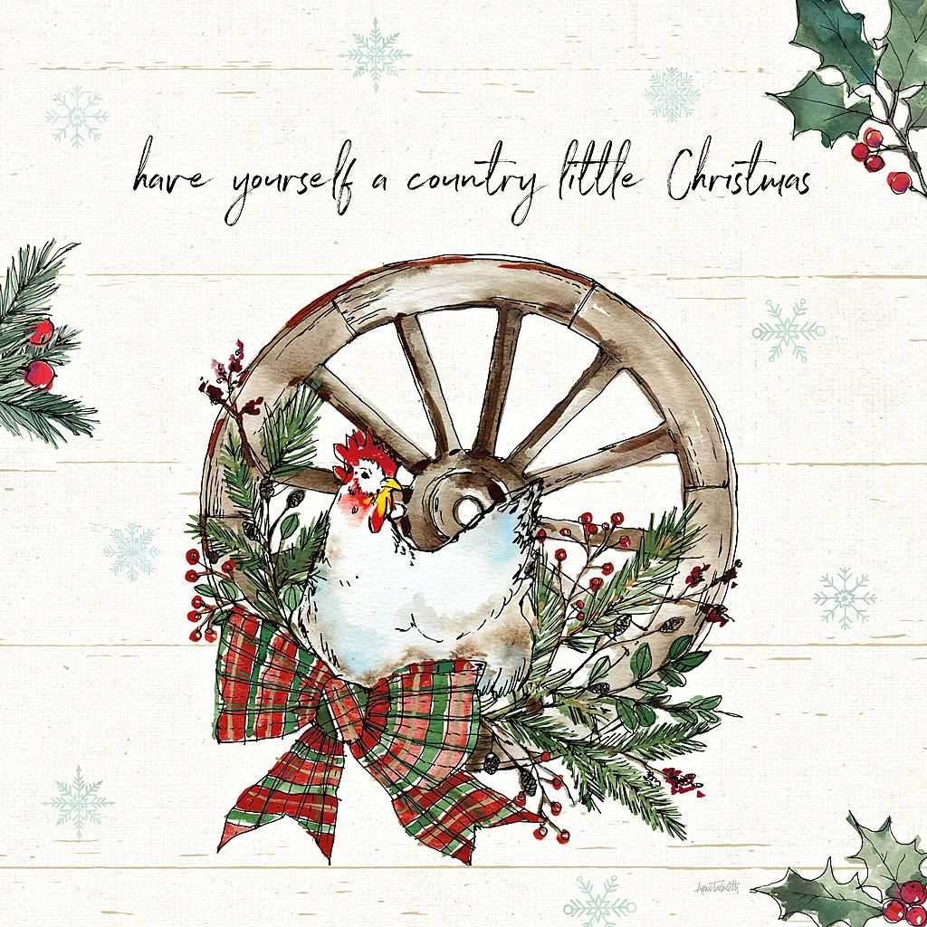 Holiday on the Farm V by Anne Tavoletti. SKU 37275a. Archival Giclee Fine art print for wall decor.