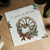 Holiday on the Farm V by Anne Tavoletti. Shown as a detailed flat fine art print, highlighting archival giclee quality. Available as an archival giclee rolled canvas, fine art paper, or poster print. SKU 37275a.