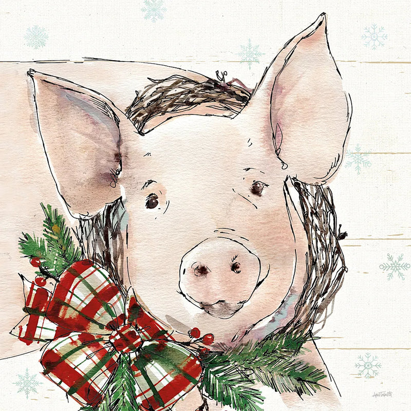 Holiday on the Farm VII by Anne Tavoletti. SKU 37277a. Archival Giclee Fine art print for wall decor.