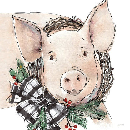 Holiday on the Farm VII Neutral by Anne Tavoletti. SKU 82645a. Archival Giclee Fine art print for wall decor.