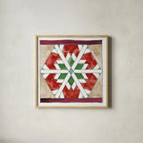 Holiday on the Farm XI by Anne Tavoletti. Shown in a natural wood glass frame for a timeless modern aesthetic. Available as an archival giclee rolled canvas, fine art paper, or poster print. SKU 37281a.