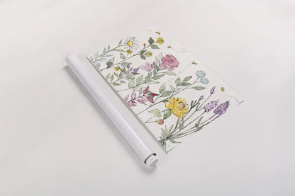 Honeybee Blossoms I by Anne Tavoletti. shown as a rolled paper print. Available as archival giclee rolled canvas, fine art paper, or poster print. SKU 72489i.